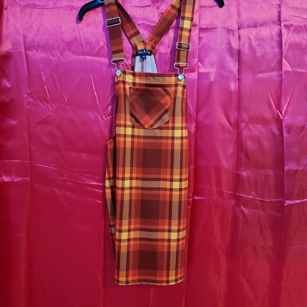 Plaid Overall Dress